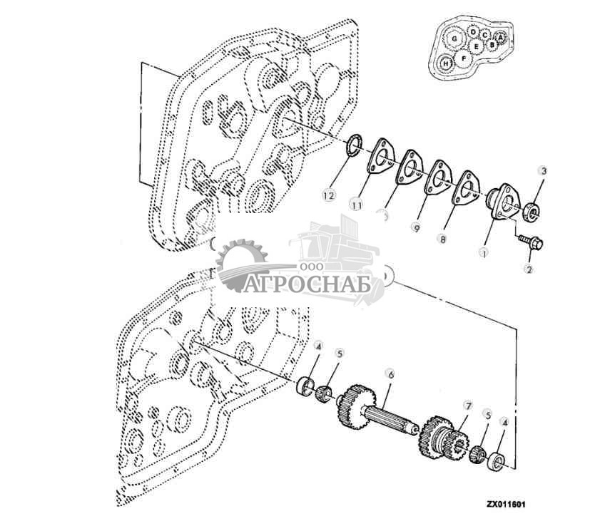 LENGTH-OF-CUT TRANSMISSION (SHAFT ''D'') (4-GEAR LOC TRANSMISSION) 